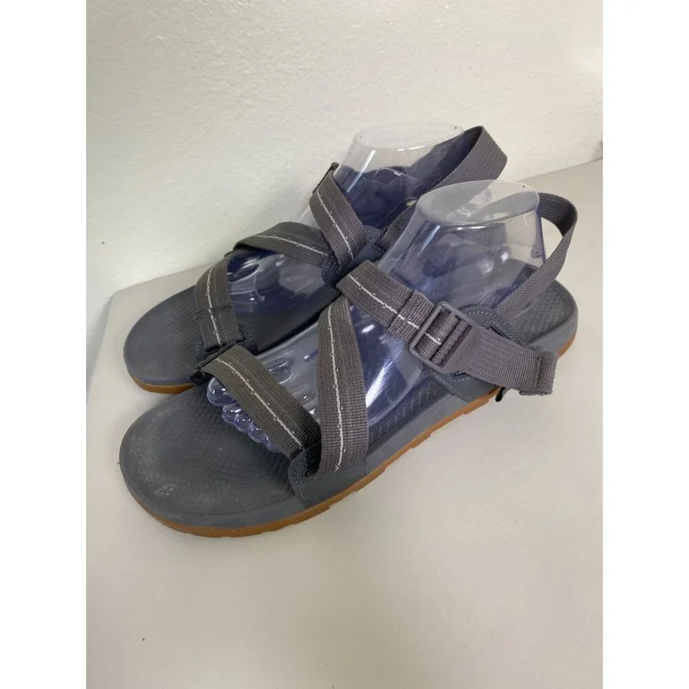 Chaco Men Adjustable Strap Hiking Sandals Size 11 Gray Gum Sole‎ Outdoor Camping